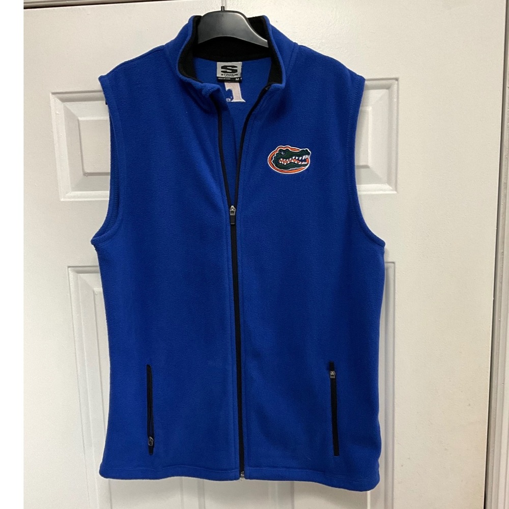 Stadium Athletics Florida Gators Fleece Vest Mens Medium Blue Full Zip NCAA